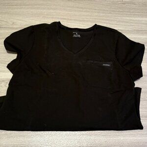 Black Jaanuu XL Rhena Essential 1-Pocket Scrub Top